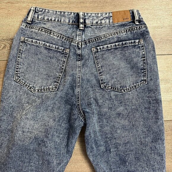 Aero Jeans Size 6 Denim Mom Medium Wash Distressed Aeropostale Blue - Picture 4 of 7